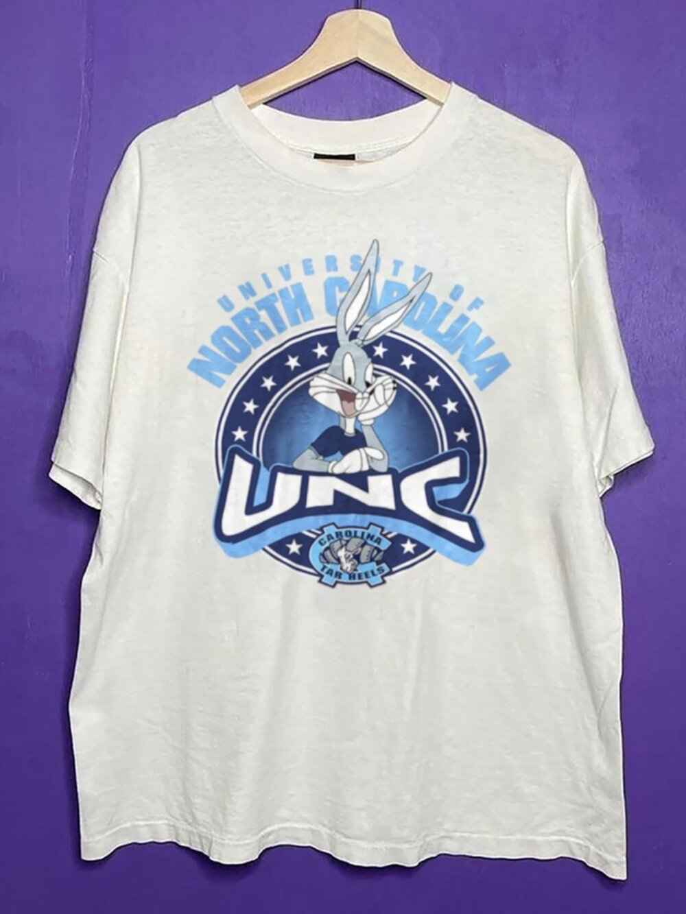 UNC Tar Heels Looney Tunes Bugs Bunny Shirt University of North Unisex Shirt Tee
